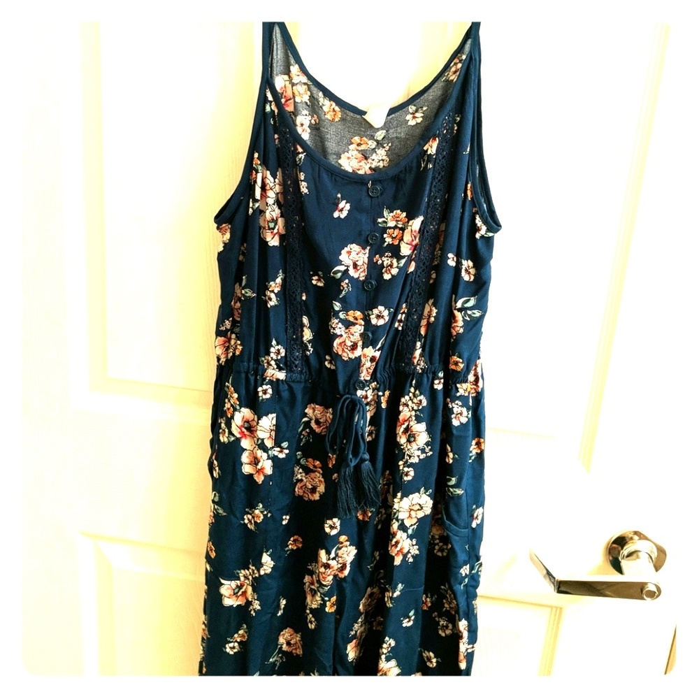 Blue floral jumpsuit